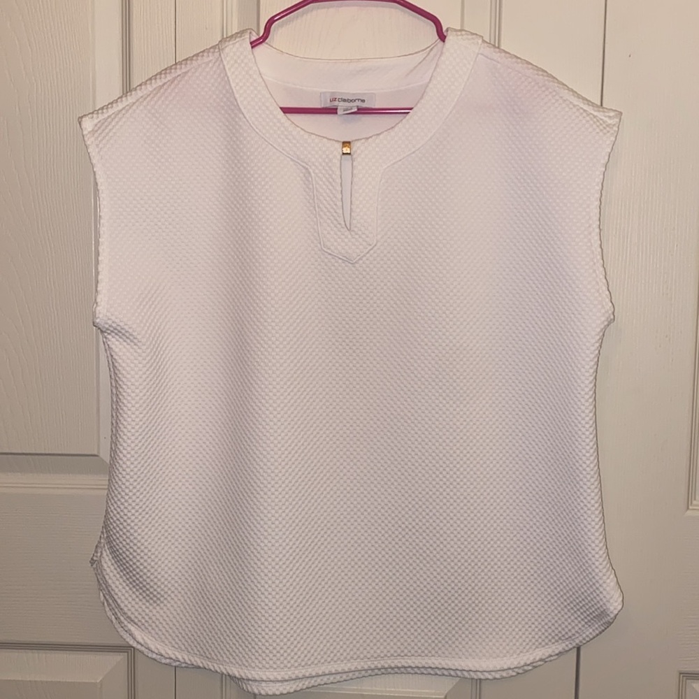 Size extra large Liz Claiborne white Textured Top